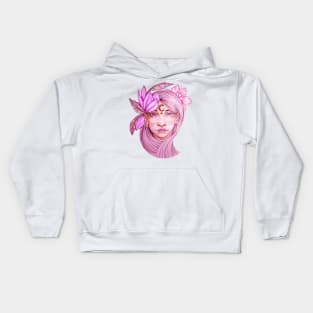 Beautiful Flower Girl Portrait Kids Hoodie